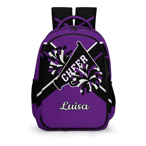 Purple Cheerleader School Backpack Custom Personalized with Name for Travel Daypack Sport Laptop Bag2