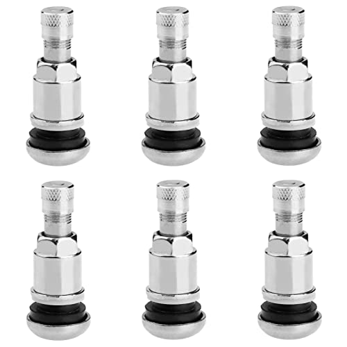 6 Stück Felgenventile Metallventile Universal Stahlventile für Alufelgen mit Gummidichtung - Luftdicht und Langlebig