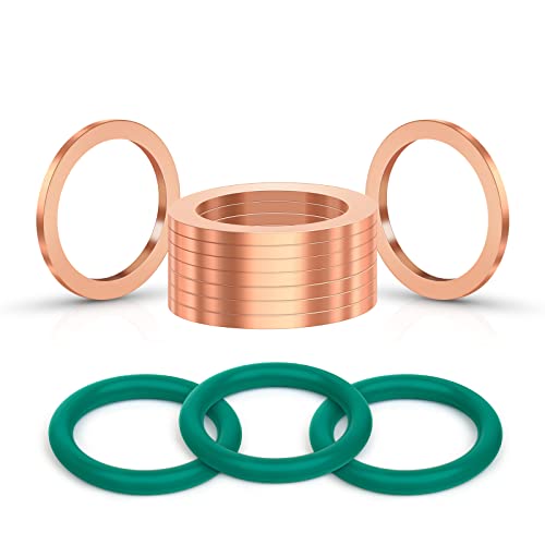 Image of (15Pcs) M12 Oversize Piggyback Oil Drain Plug Copper Crush Washers Seal Ring Gaskets DFL-037DP