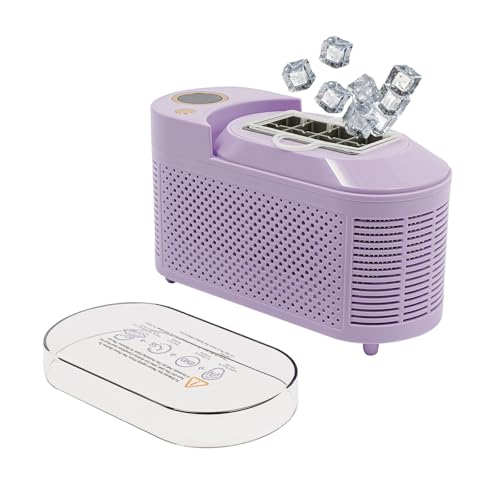 Máquina para hacer cubitos de hielo, 12 V, minimáquina de hielo para encimera, compacta para casa/coche/viajes (morado)