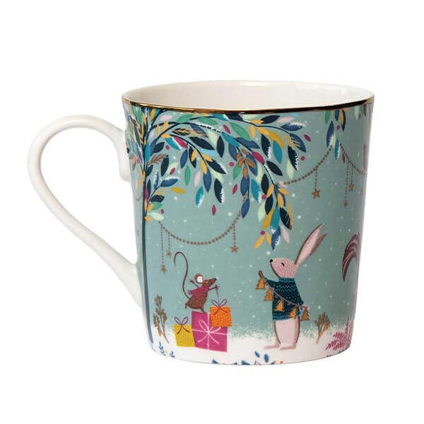 Portmeirion Sara Miller London Woodland Tales Mug, Merry Band, Green, 9x7x12cm