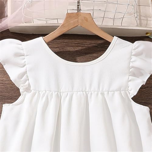 Kids Girls Summer Dress Solid Girls Ruffle Dresses for Middle Large Children Casual Dress for Wedding Guest4