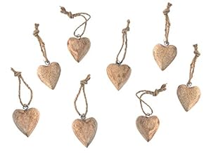 Marzoon Holz Anhänger Set Herz, 8er Set