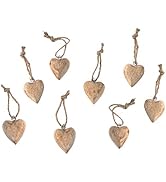 Marzoon Holz Anhänger Set Herz je 4 x 4,5 cm, Massiv Holzherzen zum Hängen Holz-Deko Mitbringsel ...