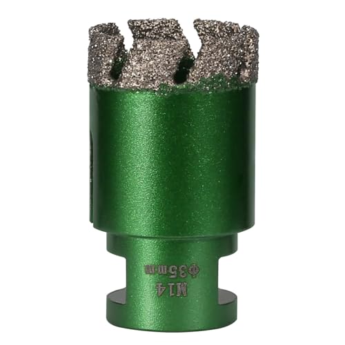 Abridor de agujeros soldado industrial para azulejos de piedra de porcelana, revestimiento de grano de diamante y diseño de rosca M14 de hasta 50 mm de diámetro, taladro cortador de agujeros para