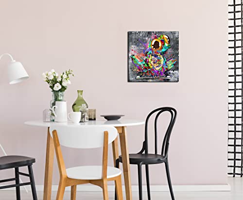 Sixttart Frog Wall-Art - Graffiti Wall Art For Bedroom - Abstract Art Wall Decor Ready To Hang Size 20" X 20" #TOP5