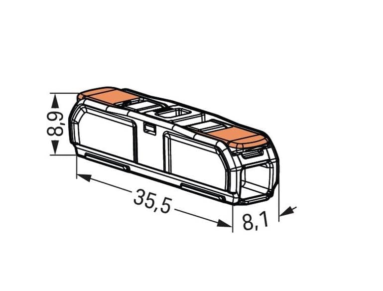 Wago - 221-2411 - Connecteur de passage, avec levier, pour tous les types de conducteurs, maximum 4 mm² (30 pièces)