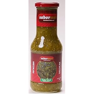 SABORMEX Groene Mexicaanse saus, 500 gr, jalapeño en koriander saus voor Mexicaanse gerechten