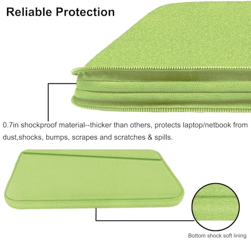 Image of Laptop Case 15.6 inch, Slim Computer Carrying Bag Protective Cover Briefcase with Front Pocket, Durable Laptop Cover for 15-16 Inch HP, Dell, Lenovo, Asus, Notebook, Light Green