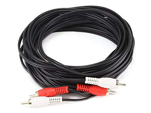 Monoprice 102009 25-Feet 2 RCA Plug/2 RCA Plug M/M Cable, Black