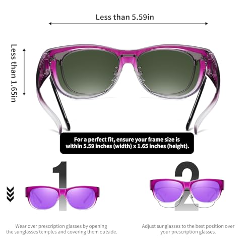 Image of GEGURI Polarized Sunglasses Fit Over Glasses for Men Women, Oversized Square Sun Glasses UV400 Protection Shades