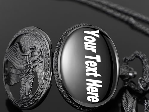 Image of Tiong Pocket Watch Pattern Vintage Quartz Pocket Watches with Chain Christmas Graduation Birthday Gifts Fathers Day