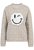 FROGBOX Sweater Smiley mit Pailletten Damen