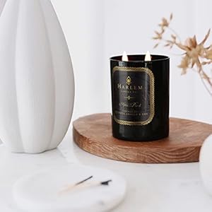 Harlem Candle Co. After Dark Luxury Candle, 11 oz Black Glass Jar, Double Wick, Soy Wax, Gift Box, Bergamot, Saffron, Papyrus, Oak and Sweet Heliotrope, 80 Hour Burn Harlem Candle Co After Dark Luxury Candle 11 oz Black Glass Jar Double Wick Soy Wax Gift Box Bergamot Saffron Papyrus Oak and Sweet Heliotrope 80 Hour Burn