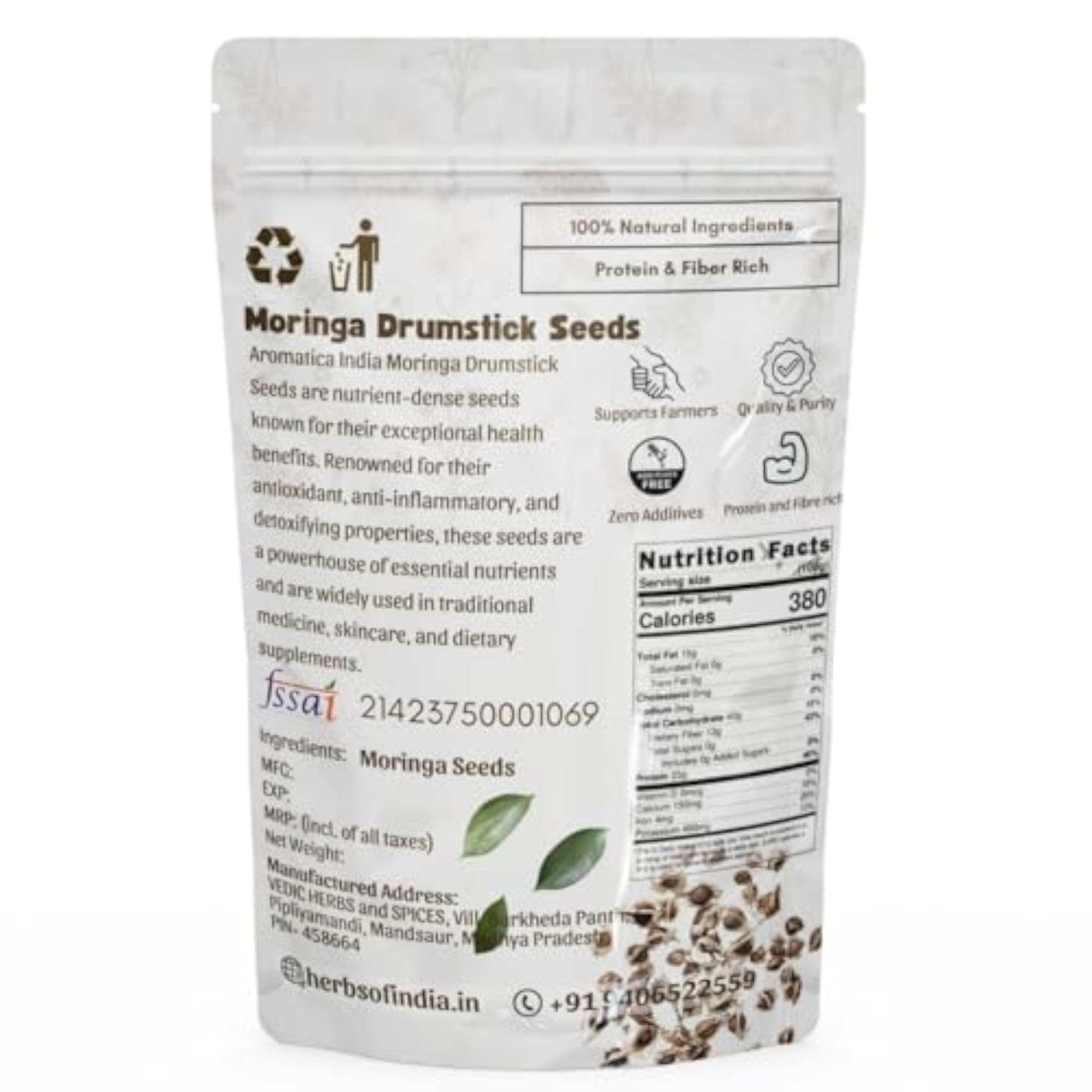 Moringa Seeds Oleifera for Health Wellness 50G