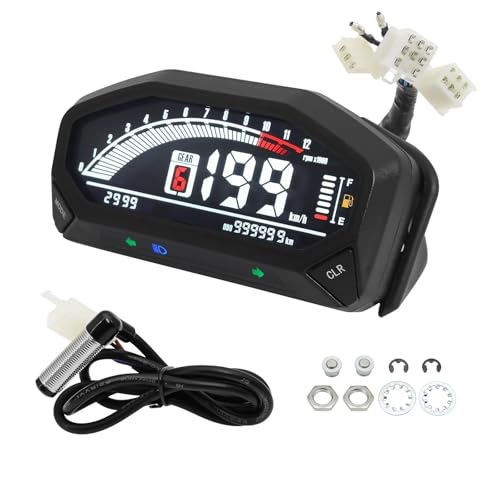 Tachymètre moto LED pour remplacer un compteur défectueux avec indicateur de rapport