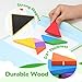 BenBen Travel Tangram Puzzle with Magnetic Wooden Shapes, Extra Large Dual-Sided Magnet Surface, Color Pattern IQ Book, Road Trip Car Plane Game, Educational STEM Travel Toys for Kids Adults