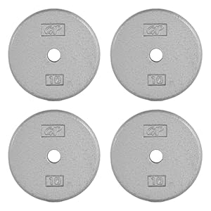 CAP Barbell Standard 1-Inch Cast Iron Weight Plates – Singles & Sets | 1.25-50 lbs | Multiple Options
