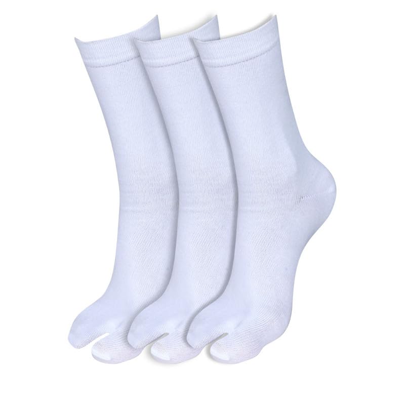 Women's Regular Thumb Anghuta Cotton Socks | Soft Cotton Blend for Comfortable All-Day Wear, Perfect for Everyday Use | ANGUTHA PALIN F/L-White (Pack of 3)-image-18