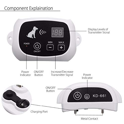 YINGZU Dog Fence System Transmitter and Collar