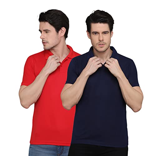 Image of INKKR Men's Regular Fit Polo Neck Half Sleeve Multicolor T-Shirts Combo