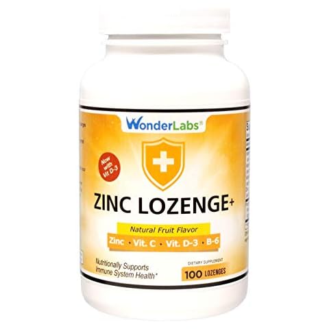 Wonder Laboratories Zinc Lozenges with Vitamin C - Fruit Flavored, Healthy Immune Support Lozenges with 25mg of Zinc Supplement Per Lozenge + 30mg of Vitamin C - 100 Lozenges Cover