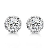 Sterling Silver Diamond Earrings for Women,Classic Round Cut 3 Carat/Pair (7mm) Lab Simulation Diamond Stud Earrings Hypoallergenic Fine Jewelry for Her Birthday Christmas Gift