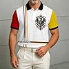 Eagle Print Men's Supportive T-Shirt Flag Colors Short Sleeves Turn-down Collar With Buttons T-Shirt Sport Man Breathable Comfortable Classic Tees Casual, White 7, 3XL #1