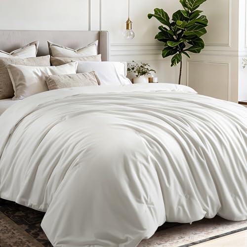 COHOME Premium Queen Size Cooling Silk Comforter - All Season Luxury Bedding, Ultra Soft 100% Natural Mulberry Silk Filled Duvet with 8 Corner Ties, Moisture Wicking, 88