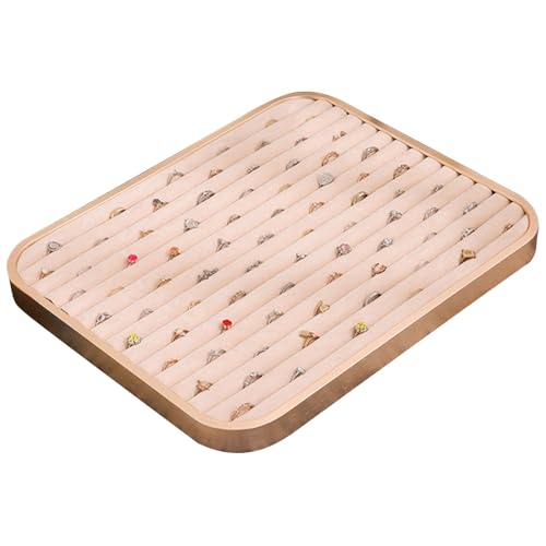 Whltzf Bandeja de almacenamiento de accesorios de anillos compactos, anillos de gran espacio, inserto de cajón de joyería, prácticos contenedores de exhibición de joyas, anillos, cajón de