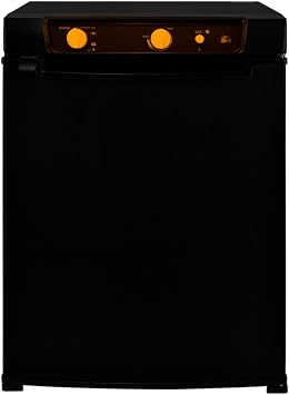 3 Way Absorption Fridge 43L Cooler LPG Gas AC DC 12V 240V Black Camping Caravan Motorhome Leisure Portable Cooler Portable 100% Silent Reversible Left/Right Opening Door Removable Shelves 7-14 C