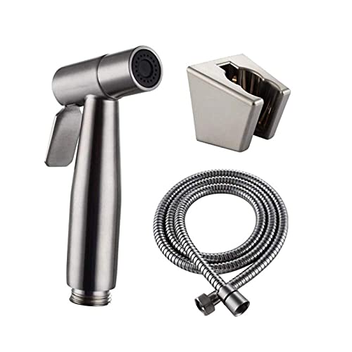 JIYTG Kit de grifos de inodoro portátiles de acero inoxidable 304 de acero inoxidable para bidé, pistola pulverizadora de inodoro