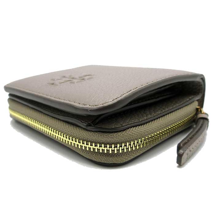 Tory Burch Womens 146463 Pebble Leather Thea Bi-Fold Zip Around Wallet, (Gray Heron)4