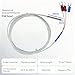 PT100 RTD Temperature Sensor Probe - 3 Wire Stainless Steel Waterproof Temperature Sensor, 59 inch Silver Braided Cable for PID Controller, Brewing, HVAC, Industrial Temperature Monitoring