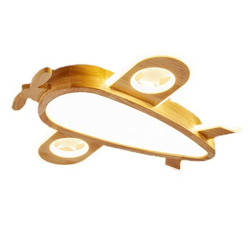 Plafonnier LED avion WSDBP déco bois pour chambre d'étude