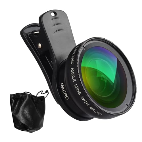 de la cámara del teléfono, kit de teléfono - cámara del teléfono súper macro gran angular 0.45X 15x | Kit super macro, cámara fotográfica con clip para teléfono móvil para todos los inteligentes