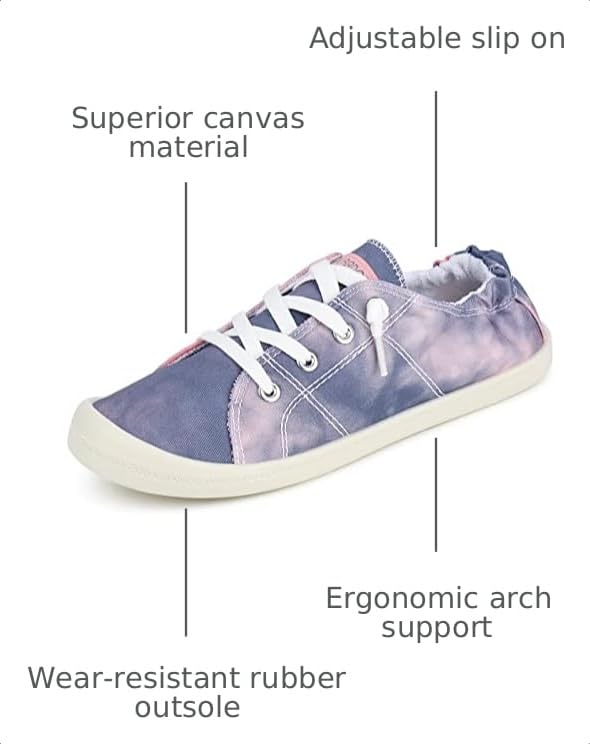 Image of JENN ARDOR Women's Low Top Canvas Slip On Sneaker Comfort Casual Shoes Walking Flats