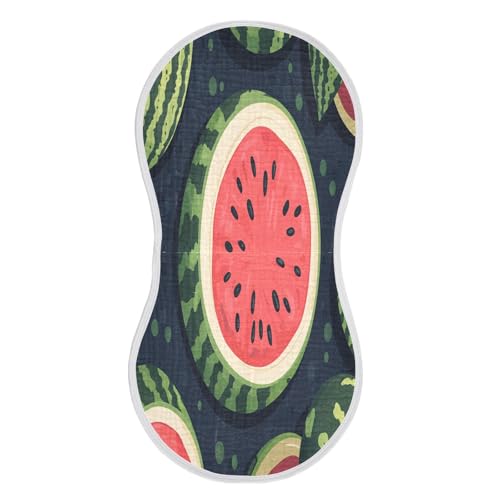 Watermelons Plant Burp Cloths Cotton Baby Washcloths,Large 22x11in Burping Cloth Absorbent and Soft for Newborn Baby Boys and Girls,4 Pack