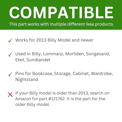 Spare Hardware Parts Billy 131372 Regaldübel IKEA, 12 Stück