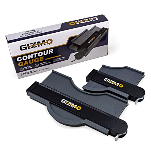 Contour Gauge Tool - Set of 2 Shape Tracing Profile Gauge for Projects - Reliable Duplicating 5" and 10" Contour Gauge with Lock - User Friendly Contour Gage for DIY Flooring Woodworking Carpentry