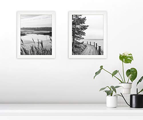 MCS Studio Gallery 11x14 Picture Frame White Woodgrain, Rectangle Photo Frame for Photos, Posters & Art Prints (2-Pack)