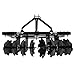 KUAFU Universal Disc Harrow Compatible with CAT-0 Compact Garden Lawn Tractor Accessory Heavy Duty Steel Durable Powder Coated 3-Point Mount Plow Two Packages