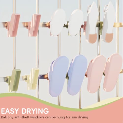 Image of Zibuyu Shoe Drying Rack for Footwear, Space-Saving Hanging Organizer with Non Slip Hooks, Lightweight Durable Shoe Care & Accessories Holder for Slippers Leather Shoes Heels and Sandals