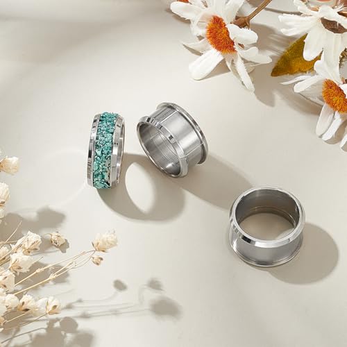 Bague acier inoxydable à rainure pour fabriquer ses bijoux personnalisés