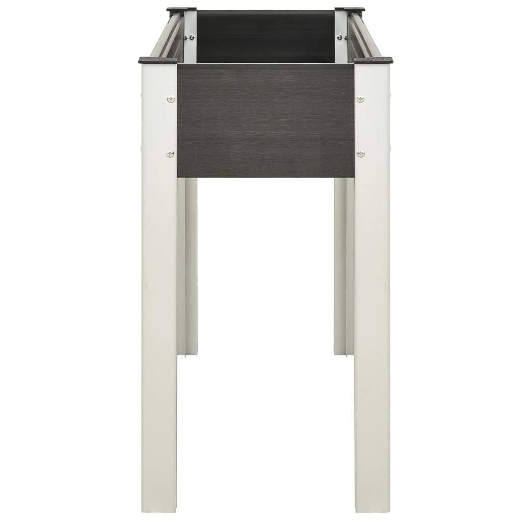 Garten-Hochbeet Grau aus langlebigem WPC mit Stahlrahmen 120x40x75 cm, offener Unterseite für optimale Belüftung, ideal für Garten, Balkon und Terrasse zur Pflanzenpflege