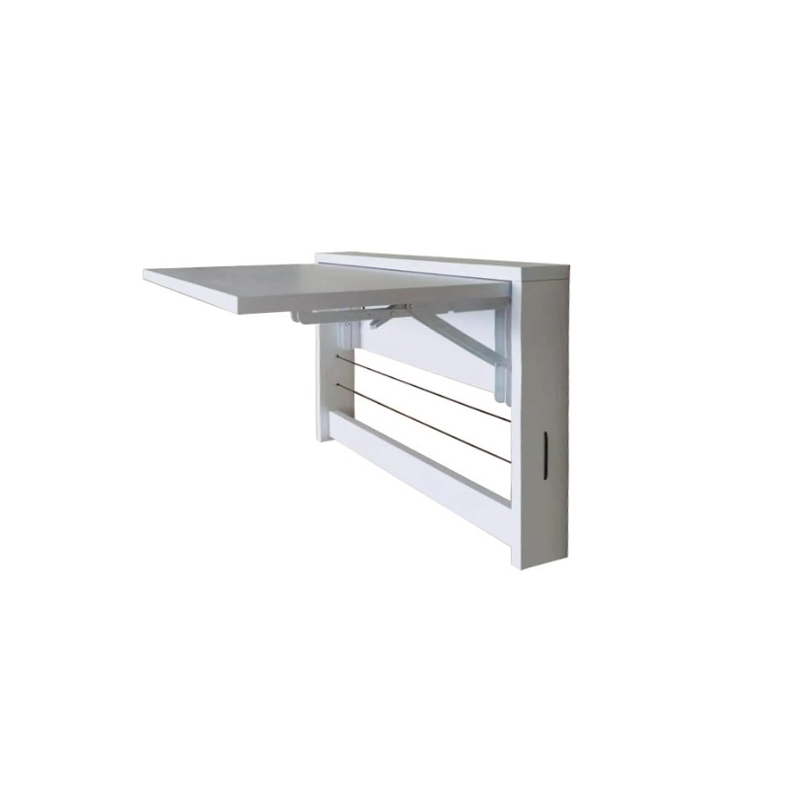 Table pliable murale en bois jaune pour manque de place en chambre
