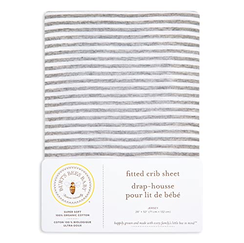 Image of Burt's Bees Baby - Fitted Crib Sheet, Girls Boys & Unisex 100% Organic Cotton Crib Sheet for Standard Crib & Toddler Mattresses