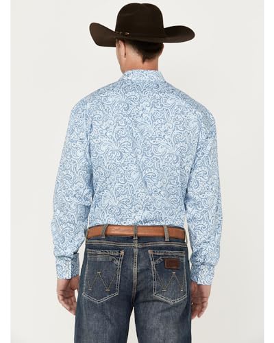 Stetson Karman Roper Blue Tooling Paisley Men's Long Sleeve Snap Shirt 11-001-0425-4002 BU4