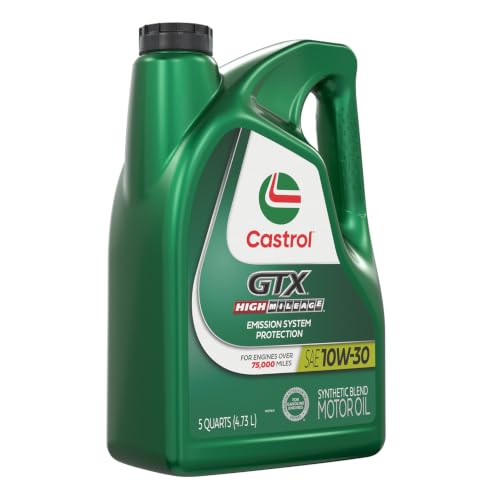 Image of Castrol GTX High Mileage 10W-30 Synthetic Blend Motor Oil, 5 Quarts