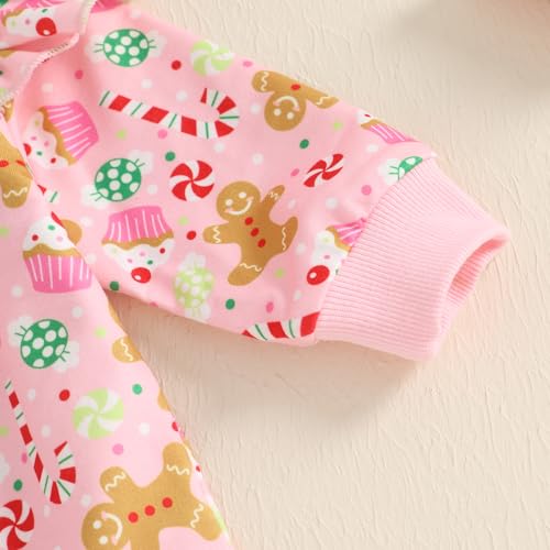 My First Christmas Baby Girl Outfit Infant Toddler Santa Claus Shirt Sweatshirt and Candy Cane Pants Clothes4